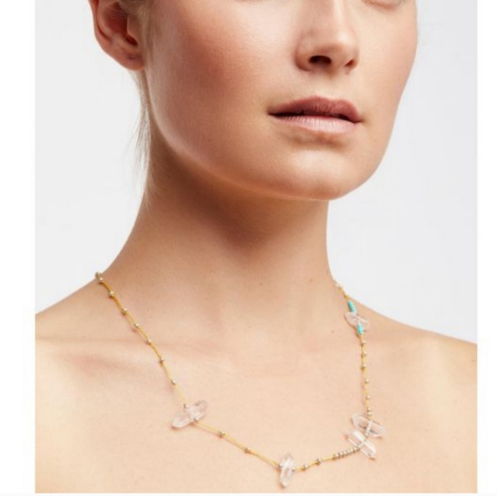 Free People Quartz Point Healing Necklace